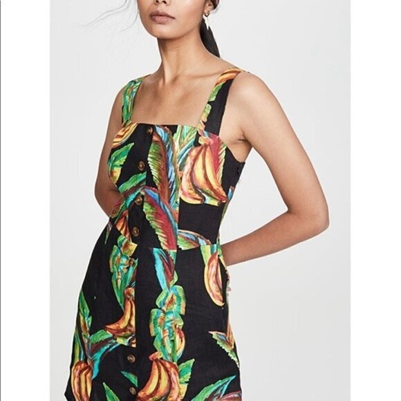 Farm Rio Dress NWT Preta Banana Linen Mini Dress New Size Extra small - Picture 4 of 10